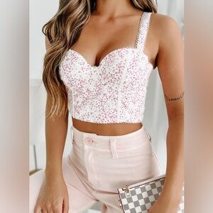 White Fox Weekend Love Butterfly Bustier Top Small